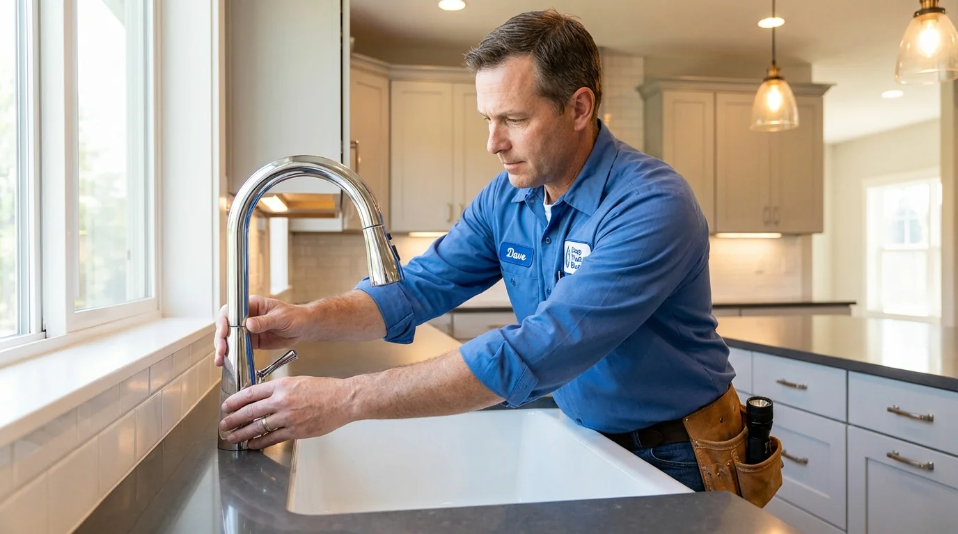 Kitchen faucet installation by Johns Plumbing LLC in Amagansett