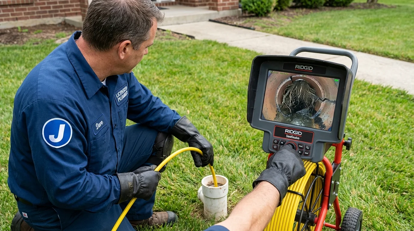 Sewer camera inspection being performed by Johns Plumbing LLC in Amagansett